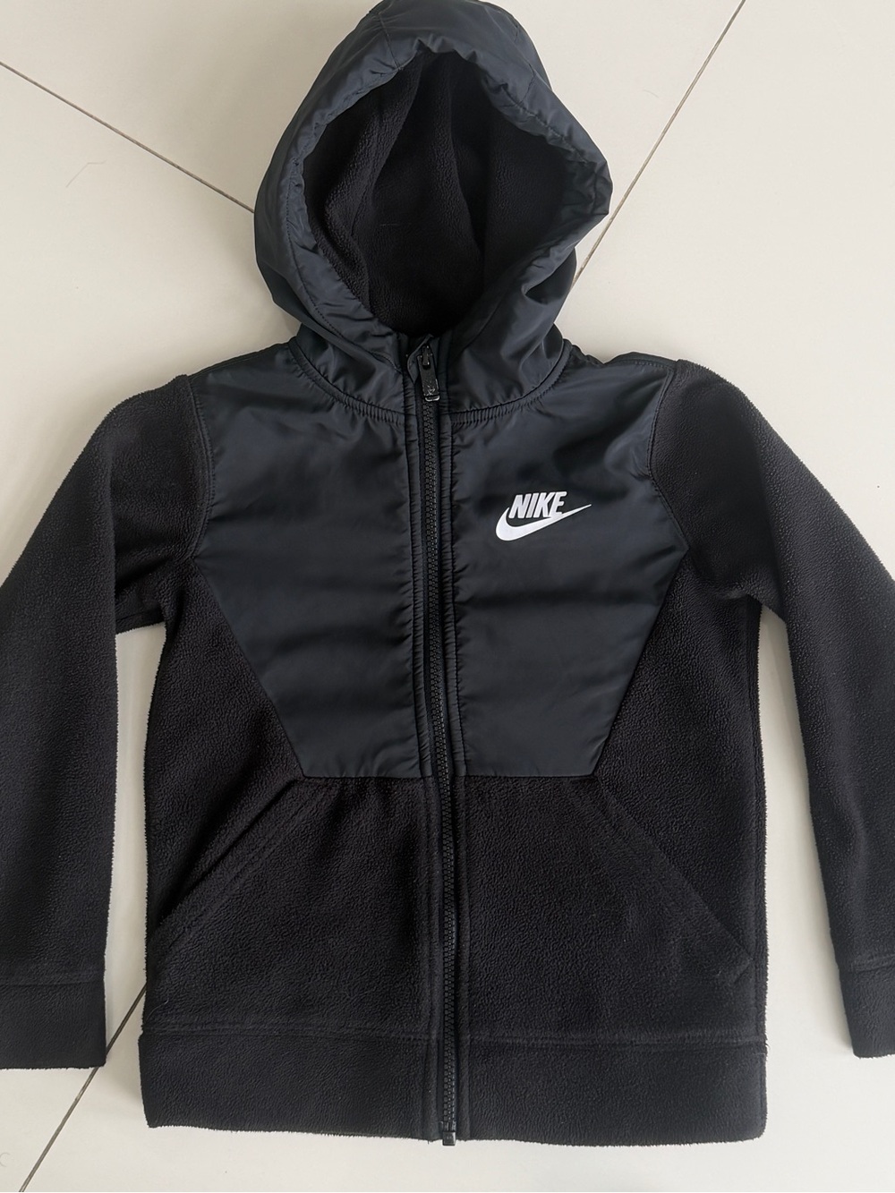 Nike Kids' Black Hooded Fleece Jacket
